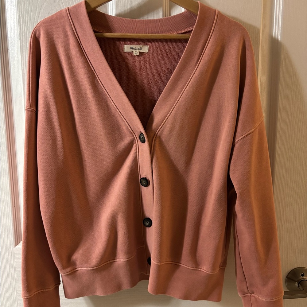 Madewell Pink Button Cardigan
